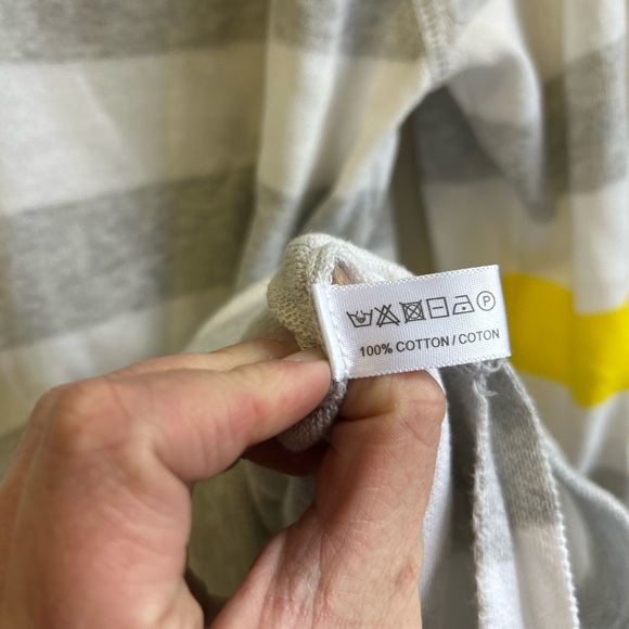 Lisa Todd 100% cotton small striped v-neck sweater. Light academia preppy - Picture 6 of 8